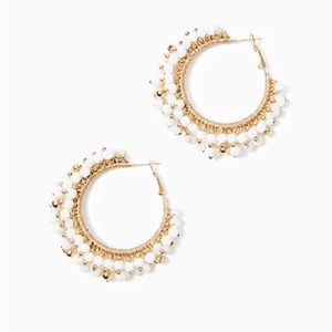 NWT Lilly Pulitzer beaded gold hoop earrings